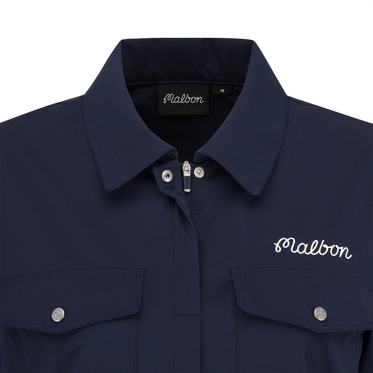 말본 골프(MALBON GOLF) 마이크로에어닷 아웃포켓 카라 피스테 NAVY (WOMAN)