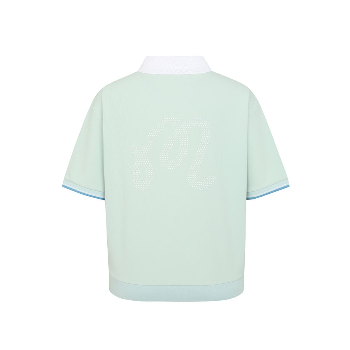 말본 골프(MALBON GOLF) 크롭 하프 집업 와플 티셔츠 LIGHT MINT (WOMAN)