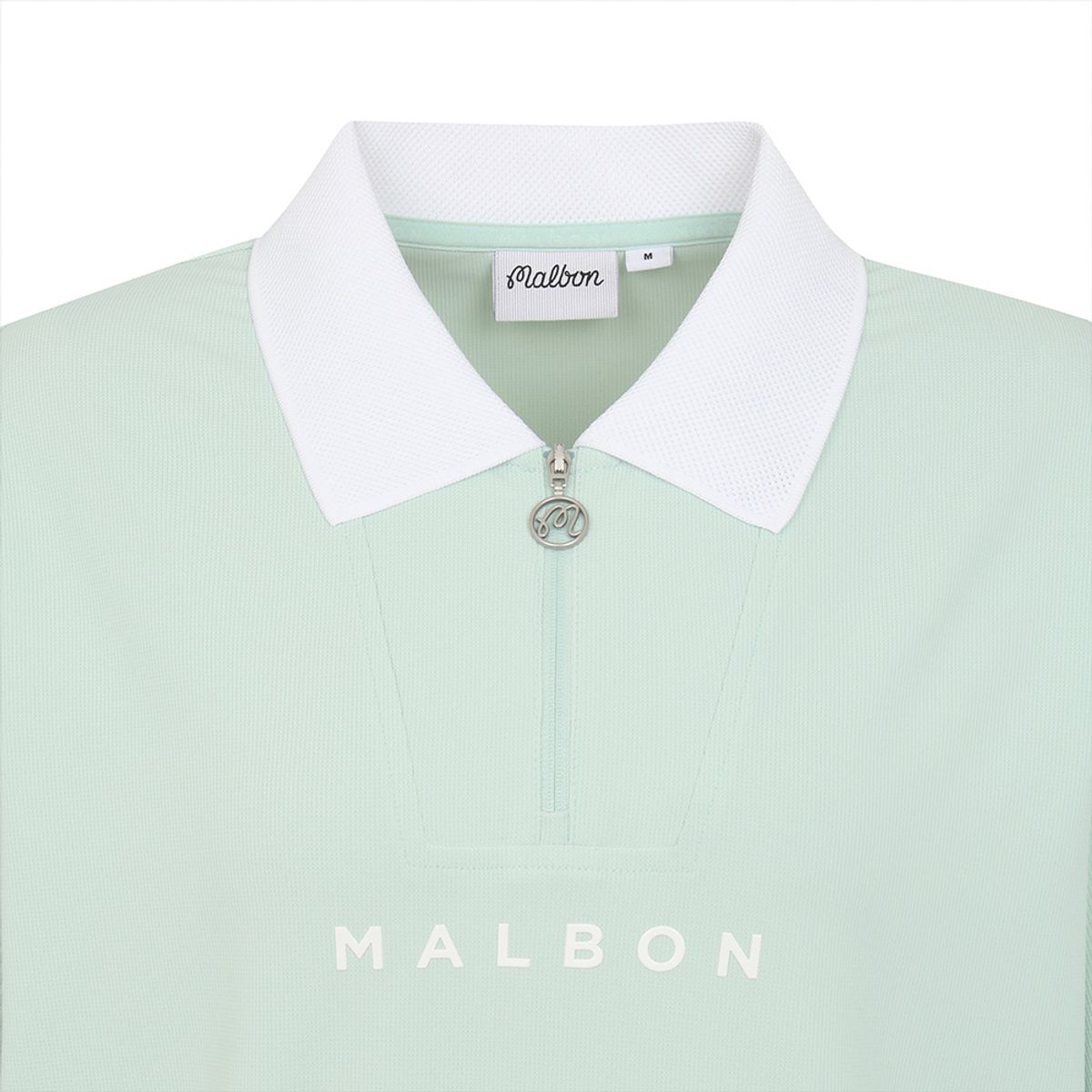 말본 골프(MALBON GOLF) 크롭 하프 집업 와플 티셔츠 LIGHT MINT (WOMAN)