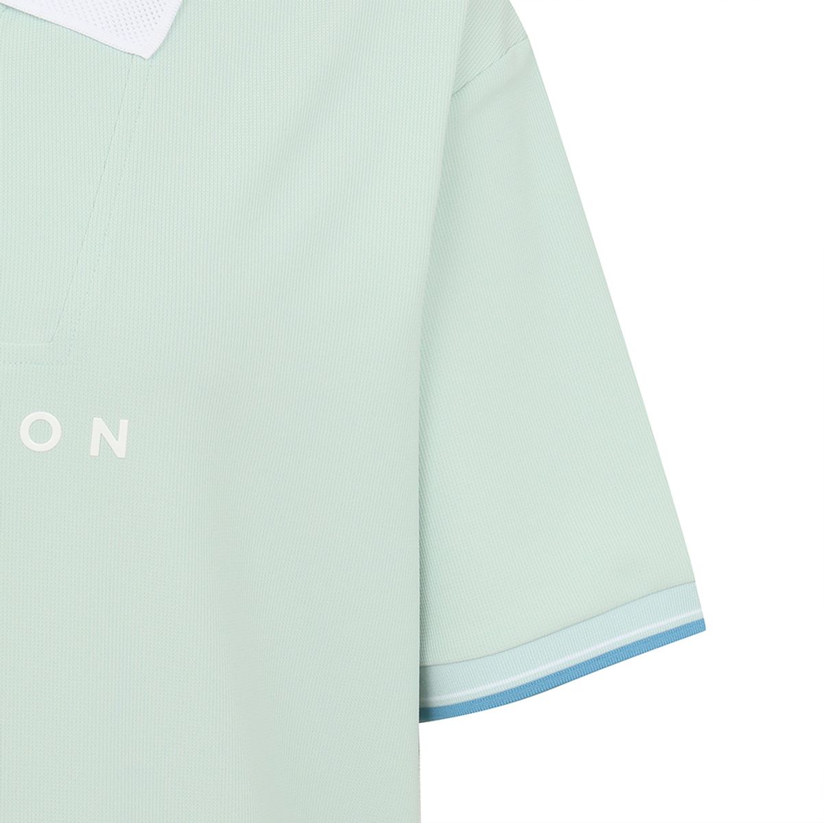 말본 골프(MALBON GOLF) 크롭 하프 집업 와플 티셔츠 LIGHT MINT (WOMAN)
