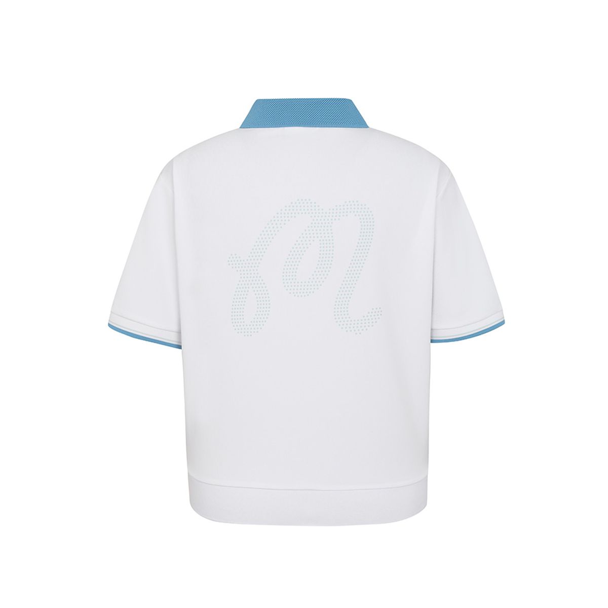 말본 골프(MALBON GOLF) 크롭 하프 집업 와플 티셔츠 WHITE (WOMAN)