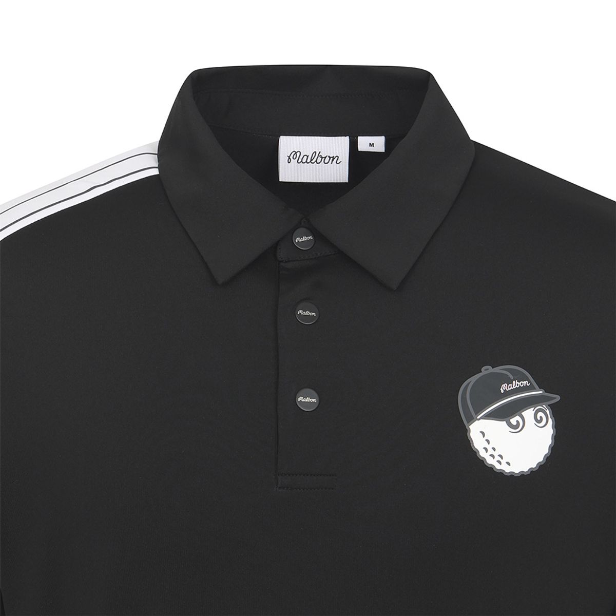 말본 골프(MALBON GOLF) 소매 원포인트 폴로 티셔츠 BLACK (MAN)