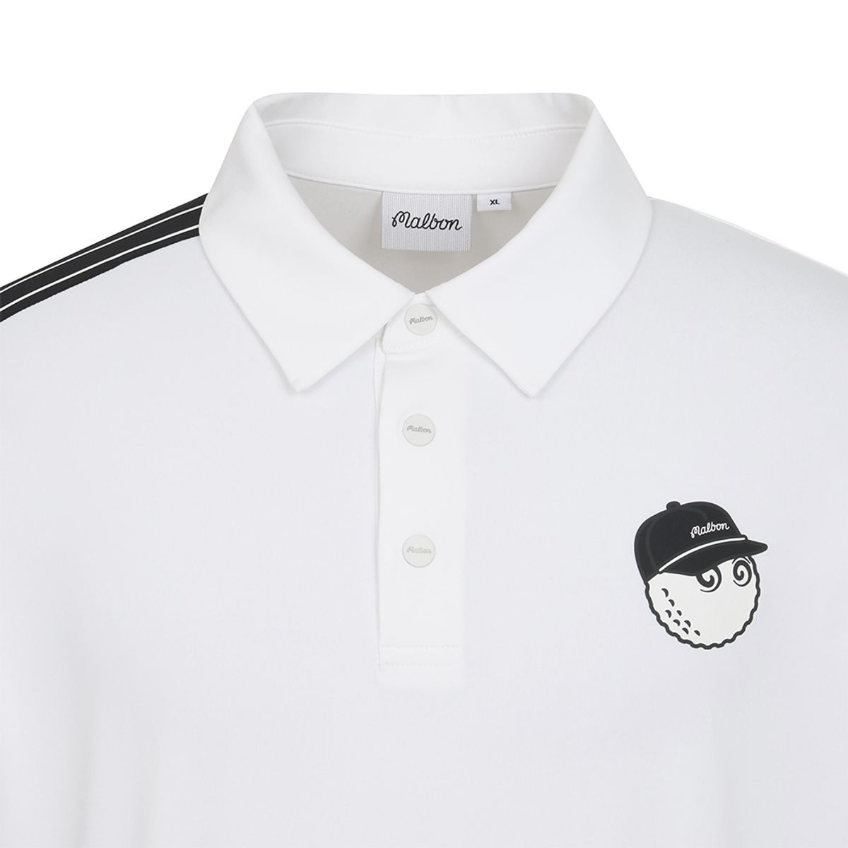 말본 골프(MALBON GOLF) 소매 원포인트 폴로 티셔츠 OFF WHITE (MAN)