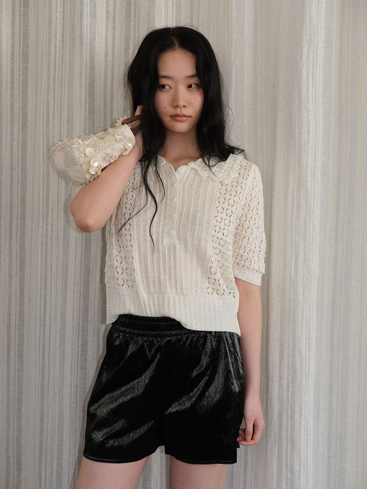 헌치(HUNCH) Glossy Wrinkle Short Pants
