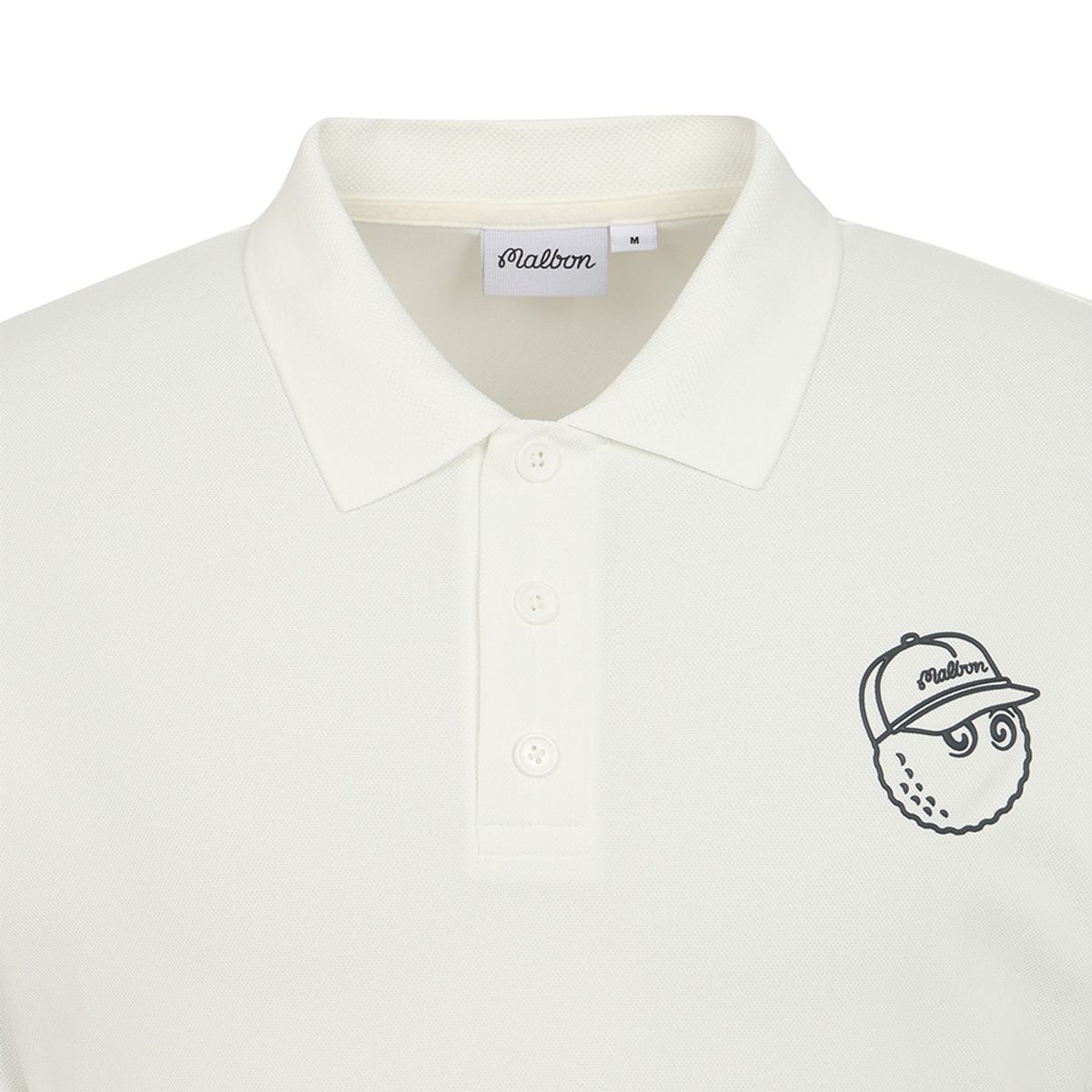 말본 골프(MALBON GOLF) 버킷 포인트 베이직 폴로 티셔츠 OFF WHITE (MAN)