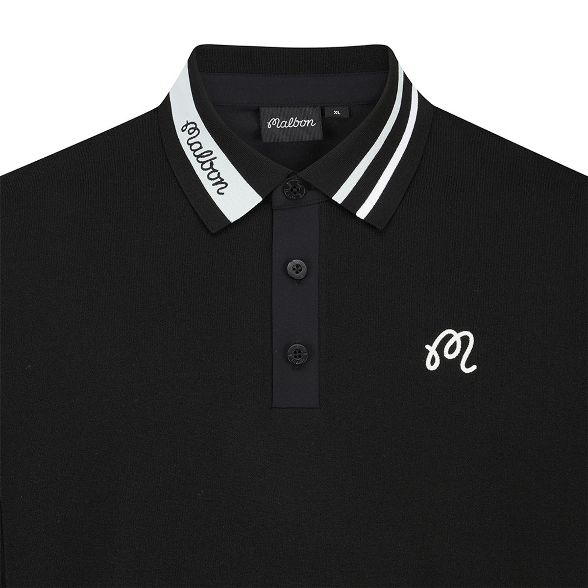 말본 골프(MALBON GOLF) 백 트리코트 하이브리드 니트 폴로 BLACK (MAN)