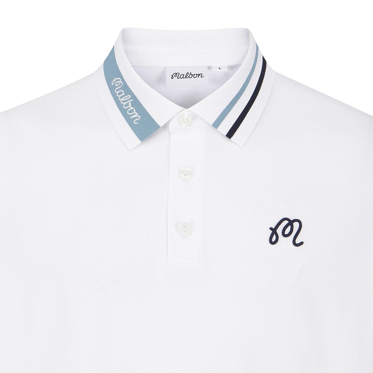 말본 골프(MALBON GOLF) 백 트리코트 하이브리드 니트 폴로 OFF WHITE (MAN)