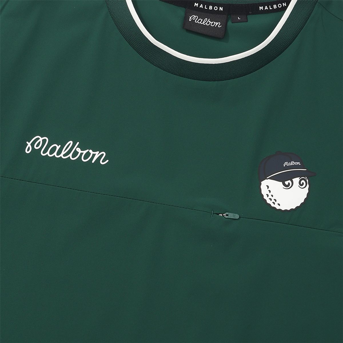 말본 골프(MALBON GOLF) 넥 티핑 포인트 반팔 피스테 GREEN (MAN)