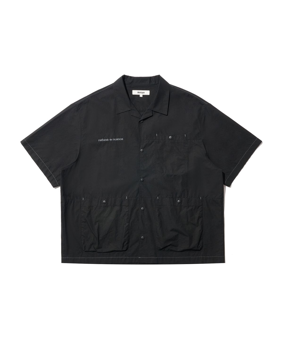 논타입(NONTYPE) CONTRAST STITCH WORK SHIRT (BLACK)