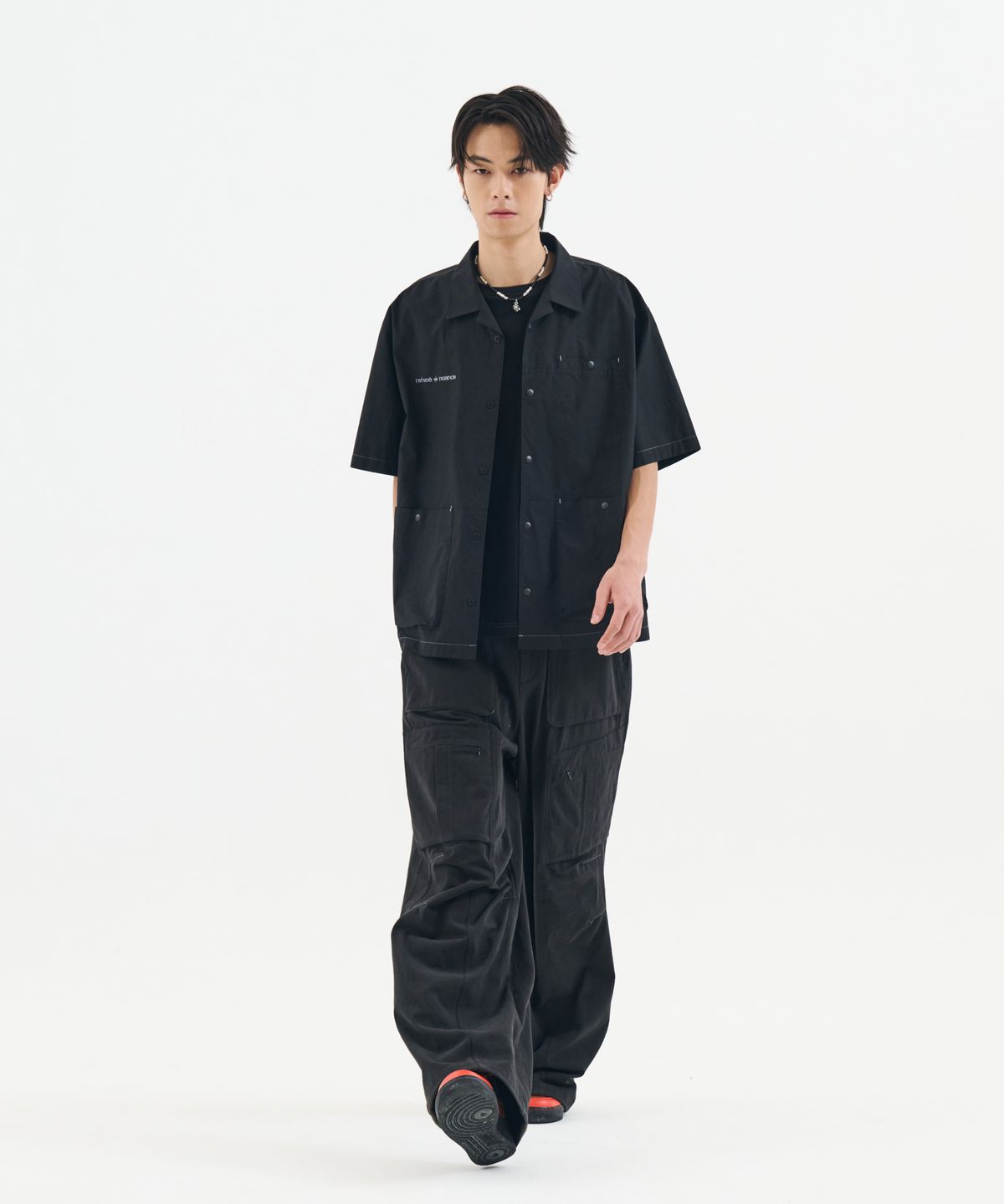 논타입(NONTYPE) CONTRAST STITCH WORK SHIRT (BLACK)