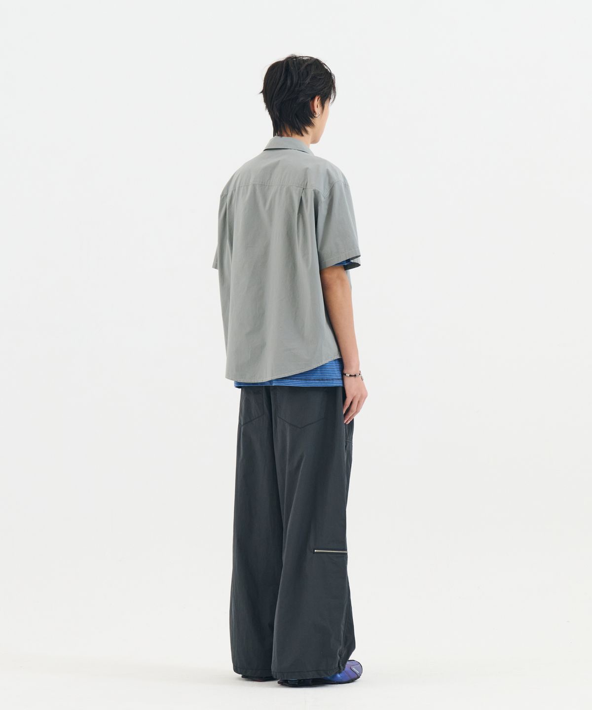 논타입(NONTYPE) 2PK S/S COMFY SEMI CROP SHIRTS (SKY BLUE)