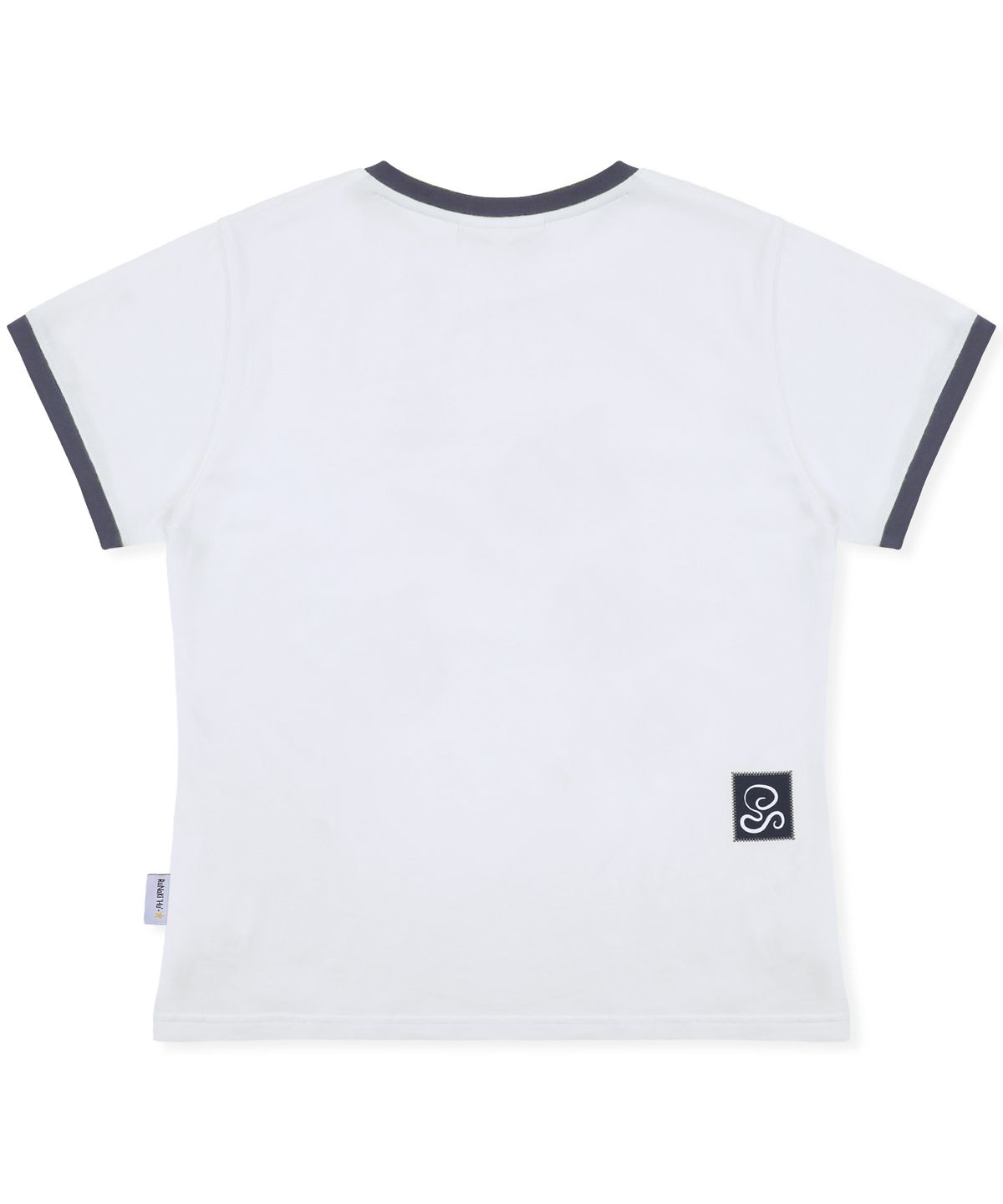 루나키후(RuNaKi'Hu') WXT095 멜라 도트 아플리케 링거 티셔츠 (WHITE)