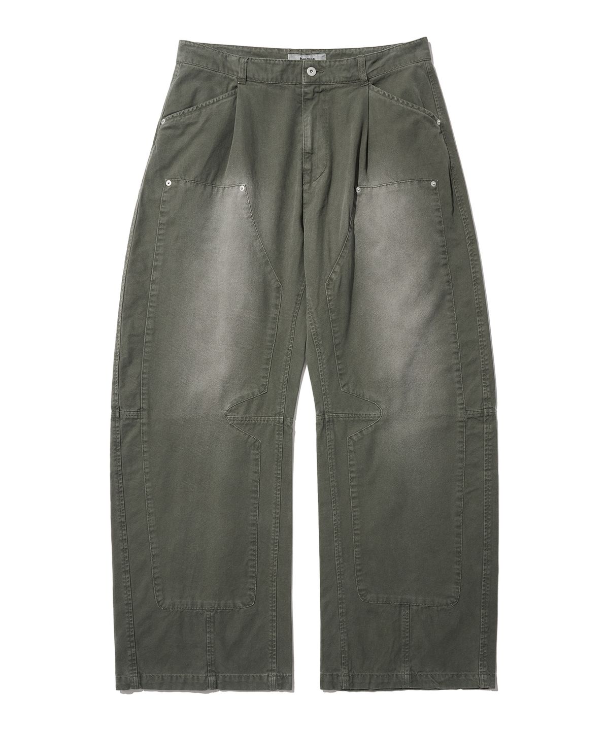 논타입(NONTYPE) VINTAGE WASH CARPENTER CURVED PANTS(KHAKI)