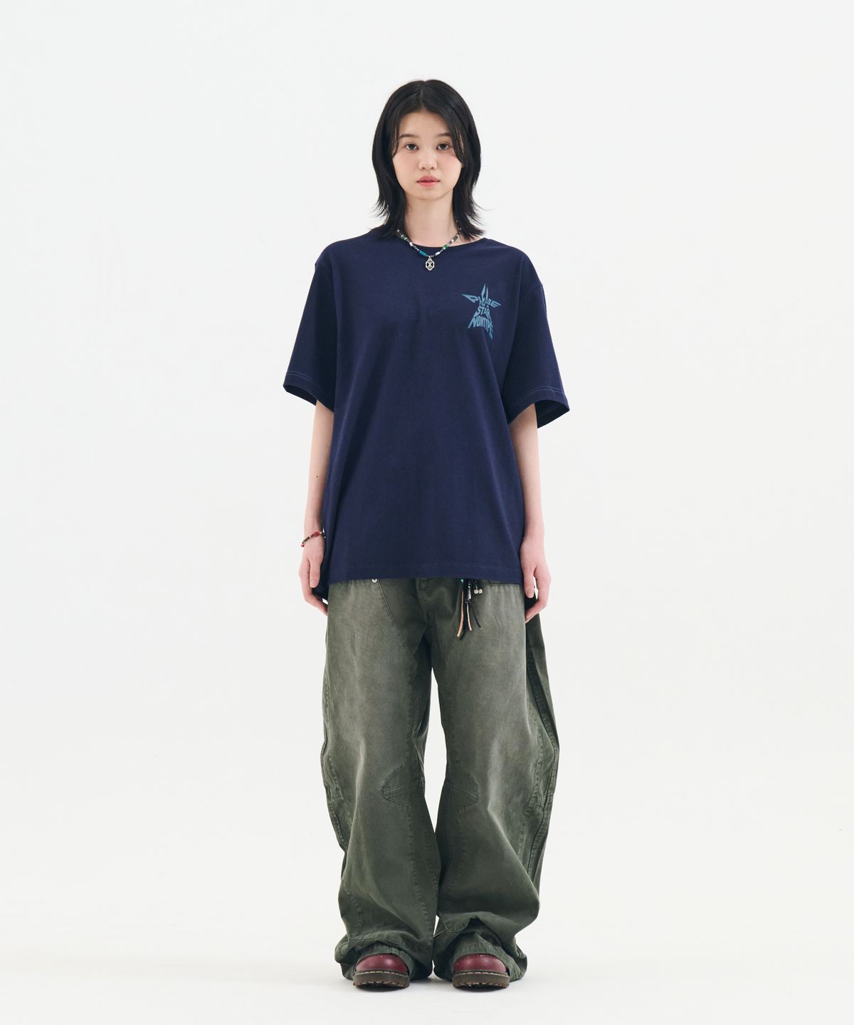 논타입(NONTYPE) VINTAGE WASH CARPENTER CURVED PANTS(KHAKI)