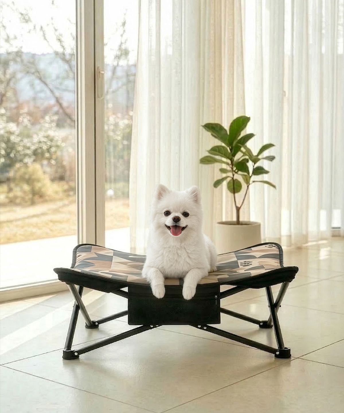 레토(LETO) 2단 높이조절 강아지 해먹 침대 쇼파 (80x80cm /최대하중 40kg)