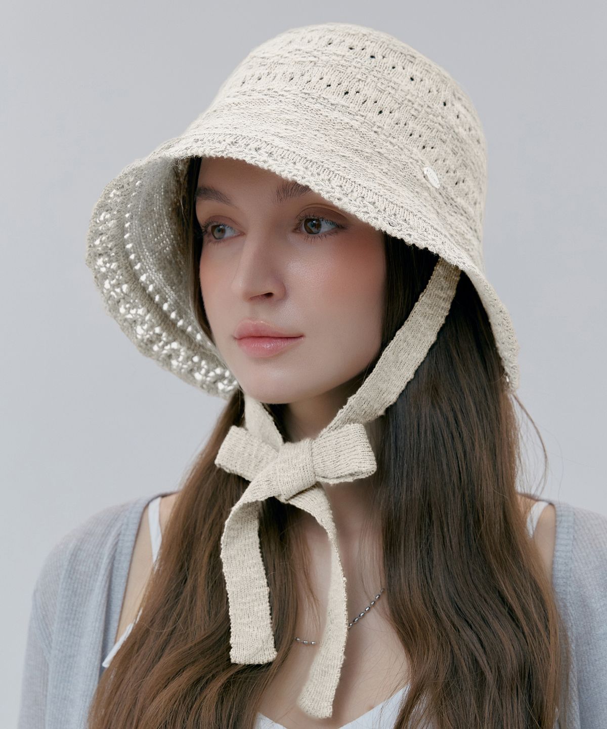 미네티(MINETI) 크로셰 레이스 니트 보닛햇 F 10826 CMT