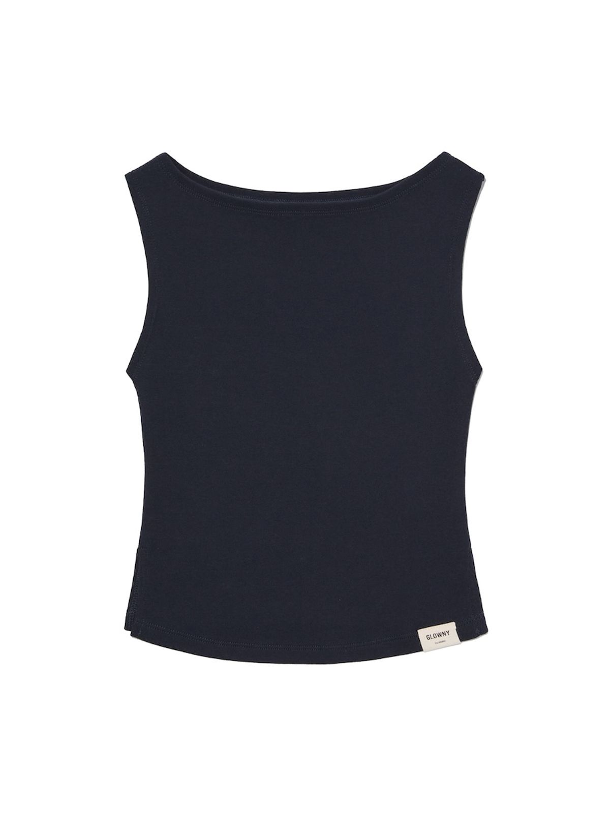 글로니(GLOWNY) G SLIT SLEEVELESS TOP (NAVY)