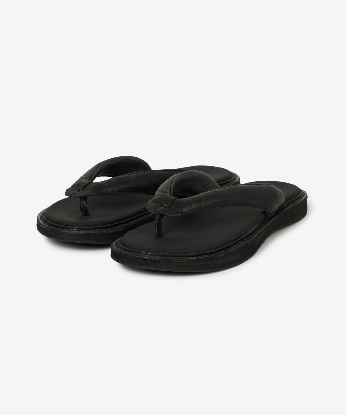 티엔지티(TNGT) [TNGT X Mistake Project] Kinoshita Leather Geta Flip-Flops (Black) TNSO6E100BK