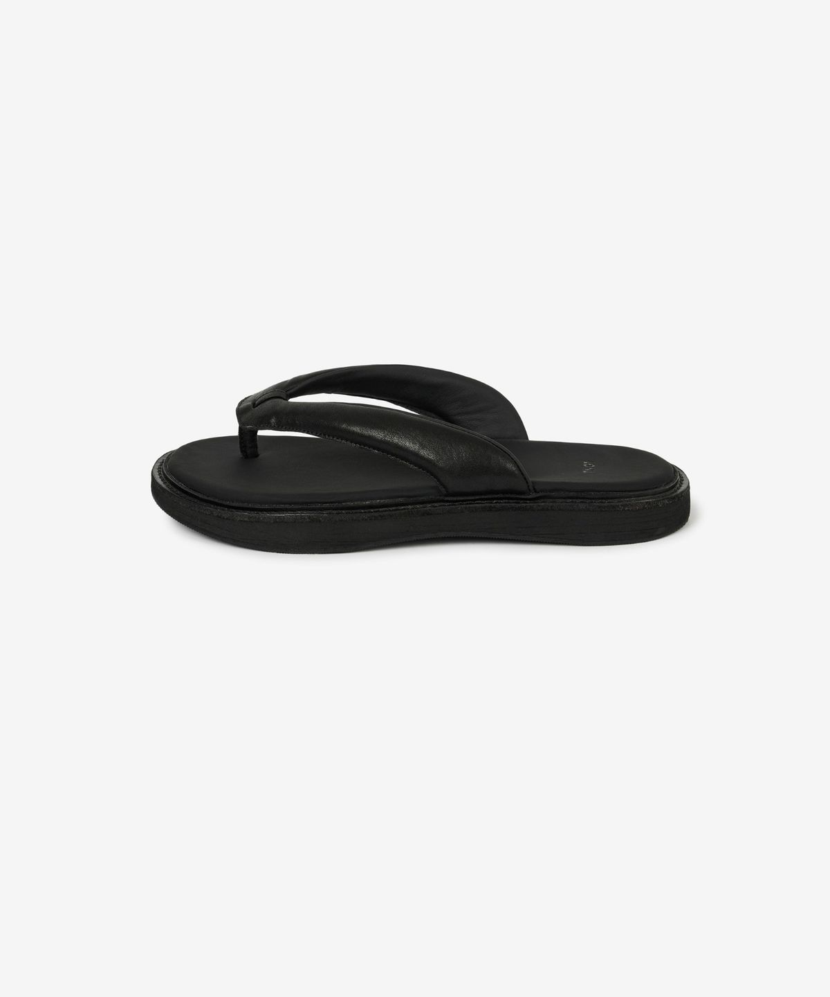 티엔지티(TNGT) [TNGT X Mistake Project] Kinoshita Leather Geta Flip-Flops (Black) TNSO6E100BK