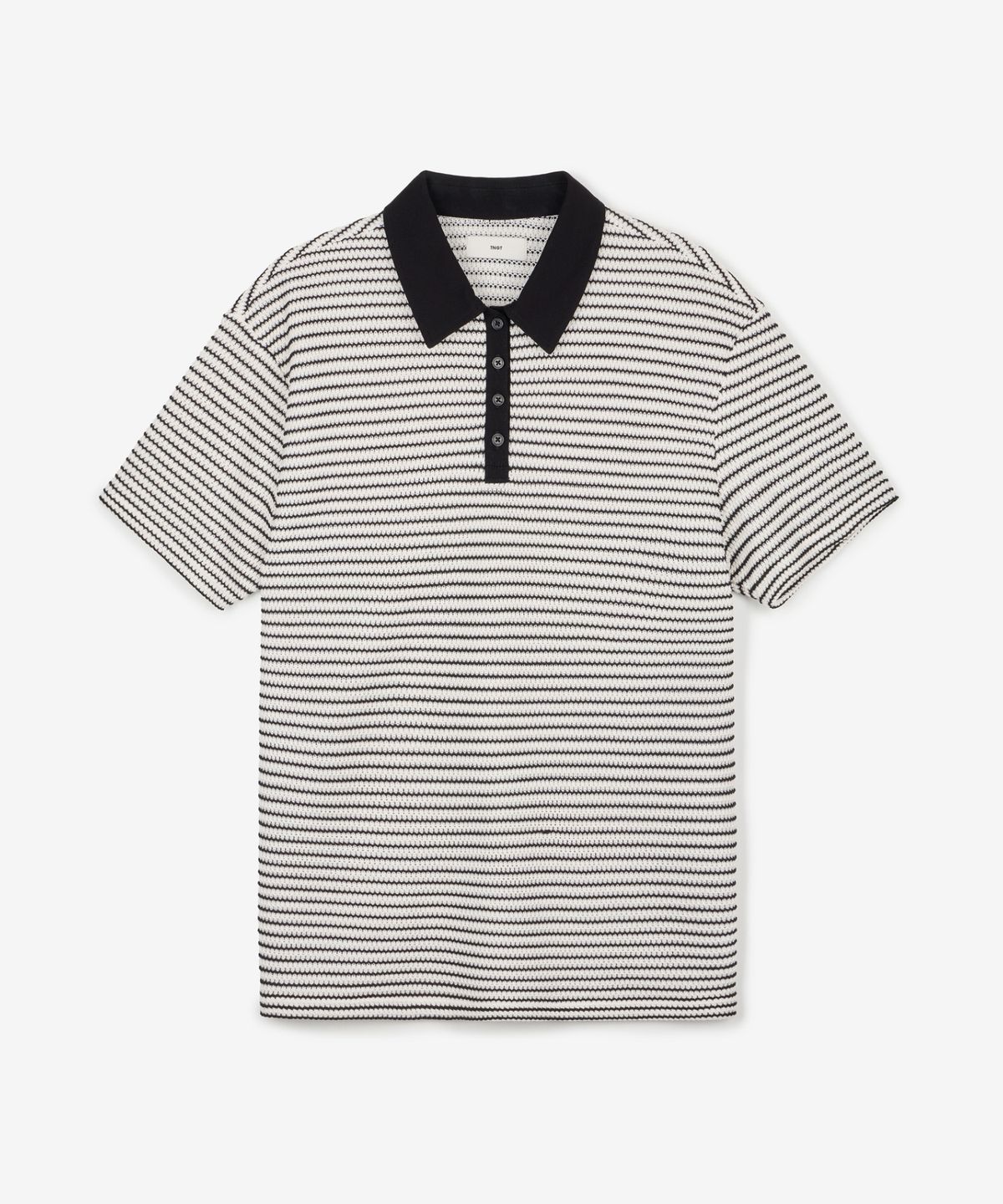 티엔지티(TNGT) Crochet Striped Polo (Black) TNTS6E208BK