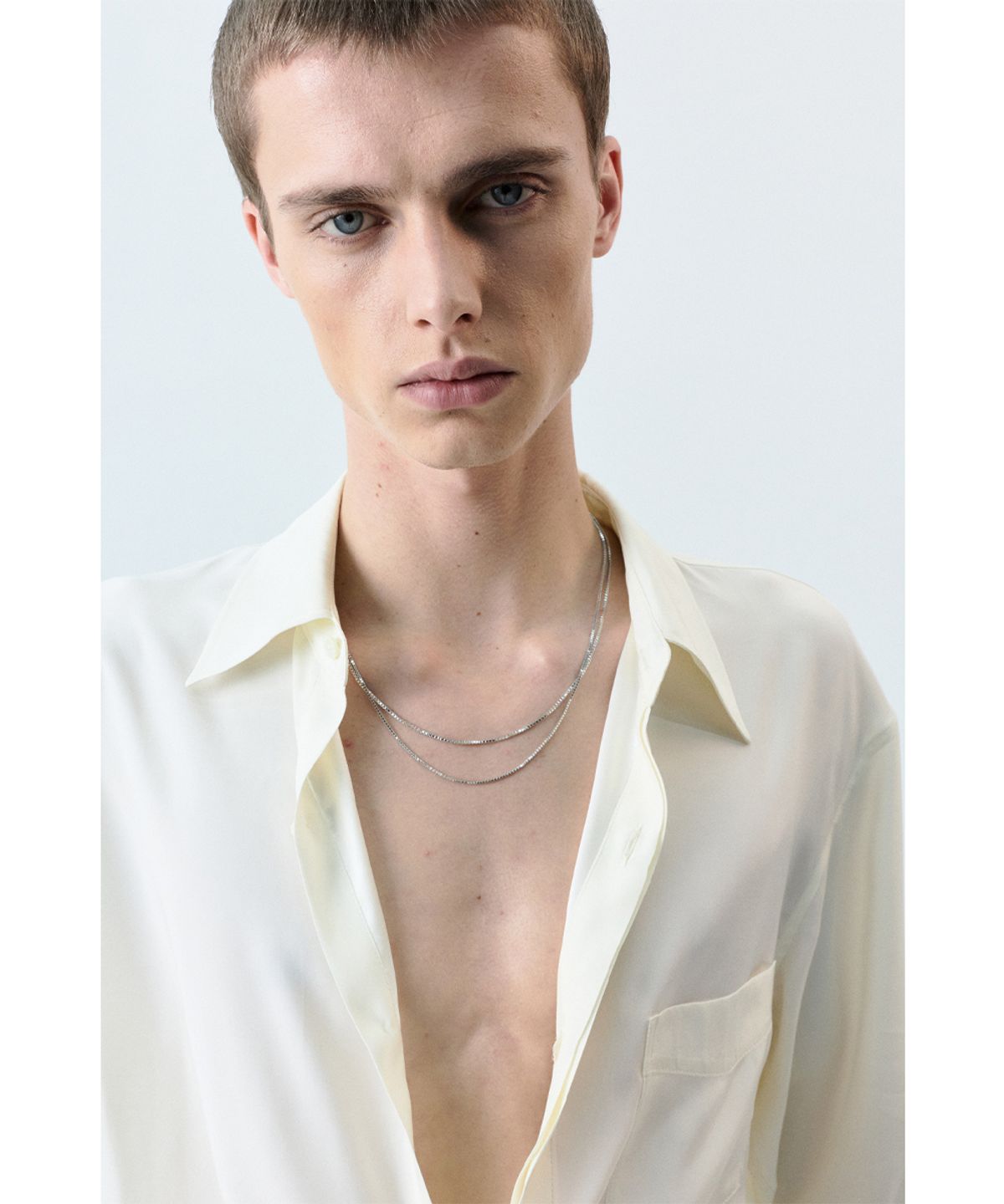 세비지(SAVAGE) Silver Box Chain Necklace