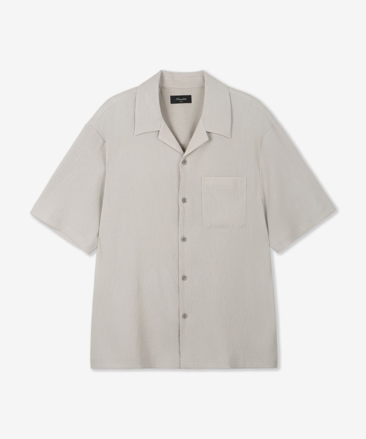 티엔지티(TNGT) Kinoshita Seersucker Open Collar Shirt (Light Beige) TNSH6E201I2