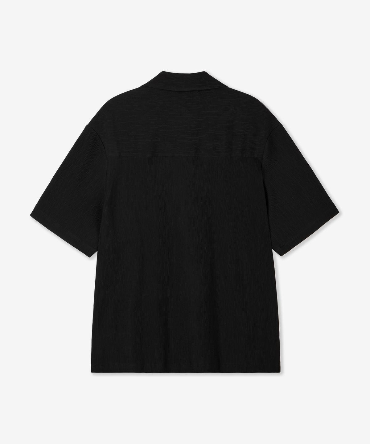 티엔지티(TNGT) Kinoshita Seersucker Open Collar Shirt (Black) TNSH6E201BK
