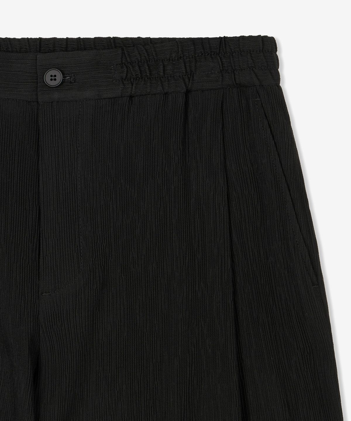 티엔지티(TNGT) Kinoshita Seersucker Semi-Wide Pants (Black) TNPA6E205BK