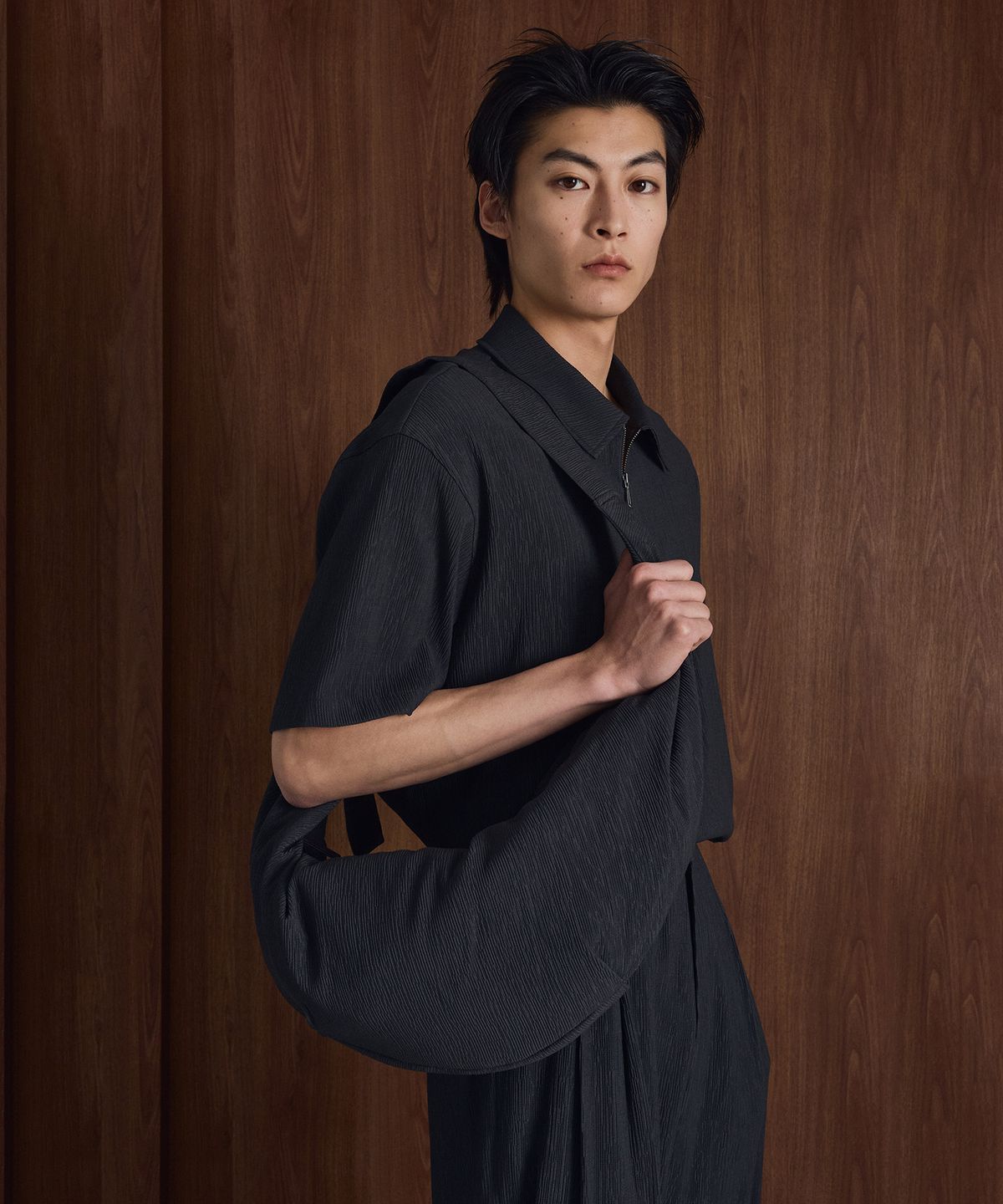 티엔지티(TNGT) Kinoshita Seersucker Tabito Bag (Grey) TNBA6E200G2