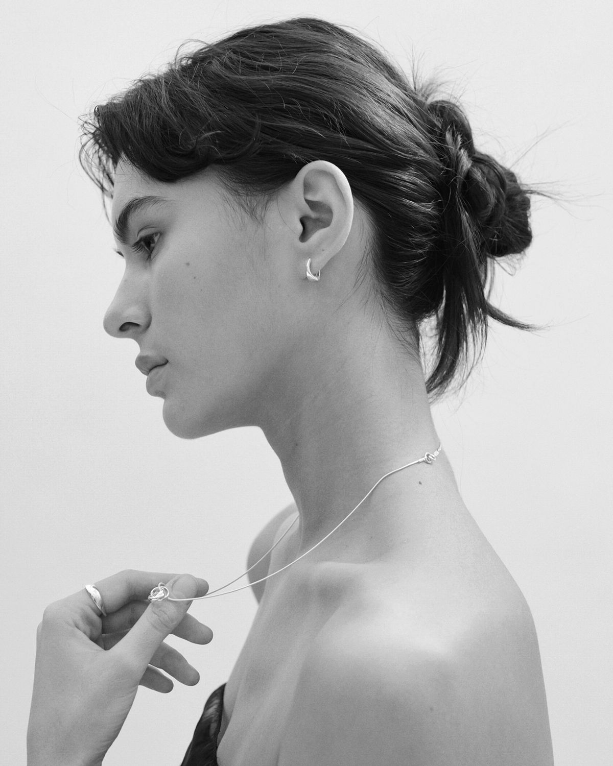 어나더레이어(ANOTHERLAYER) Flow Hoop Earring - Silver (silver925)