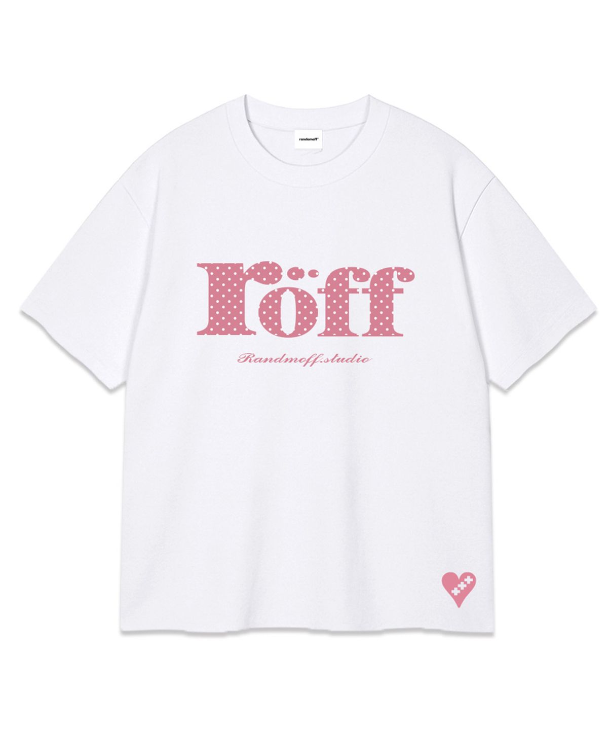 랜덤오프(RANDOMOFF) RÖFF TYPE PLAY DOT OVER FIT T-SHIRT White(Candy)