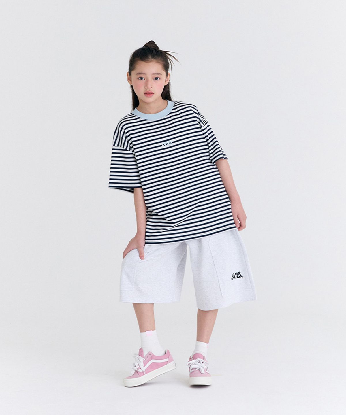 오실롯 주니어(OCELOT JUNIOR) [SET] G3F14 와이드 데일리버뮤다 셋업 (블루/라그)