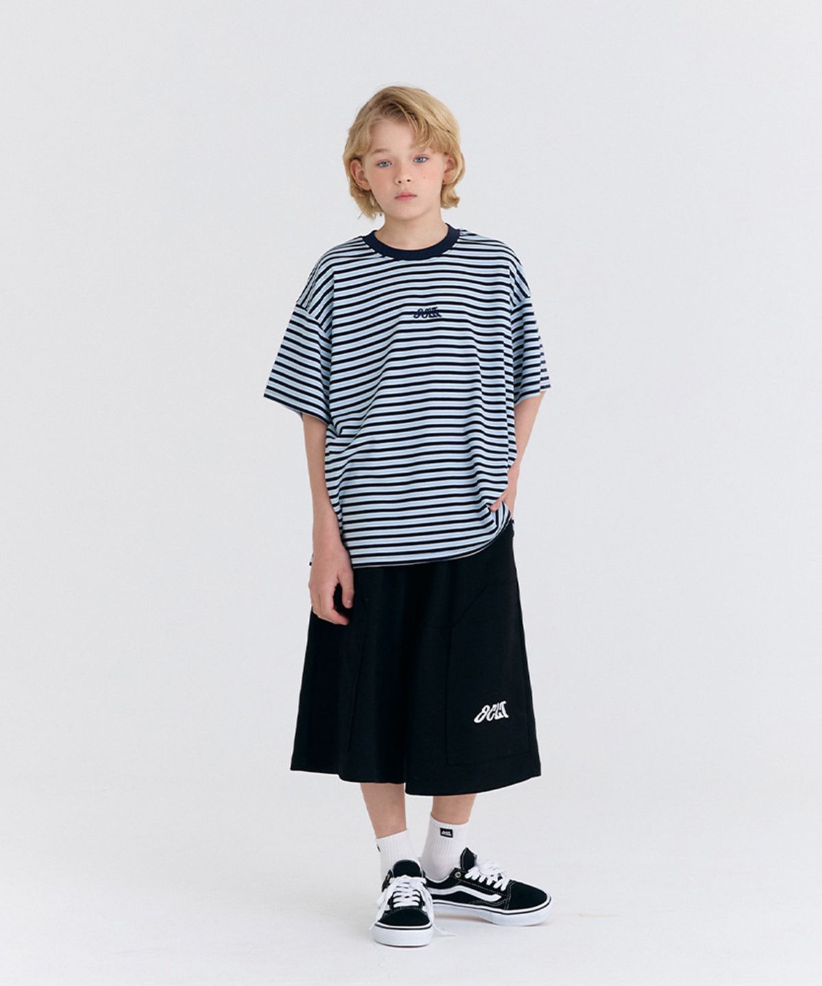 오실롯 주니어(OCELOT JUNIOR) [SET] G3F14 와이드 데일리버뮤다 셋업 (네이비/블랙)