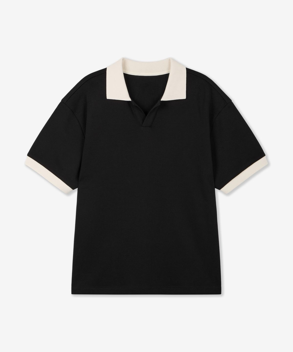 티엔지티(TNGT) Contrast Slit Neck Tee (Black) TNTS6E211BK