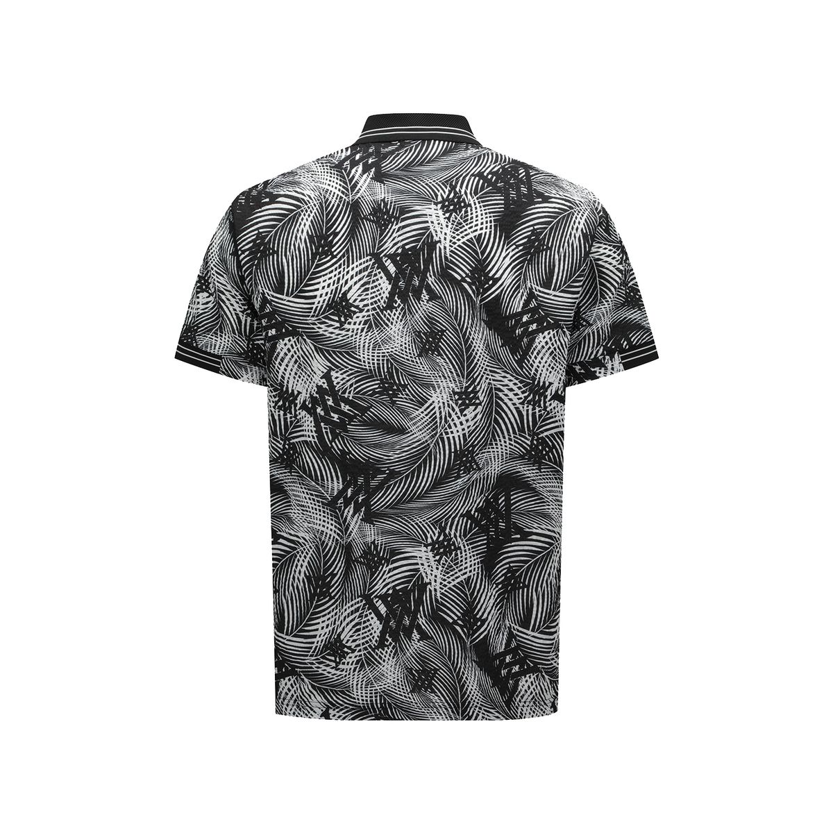 어뉴골프(ANEW GOLF) MEN SM TROPICAL PATTERN SHORT T-SHIRT_BK