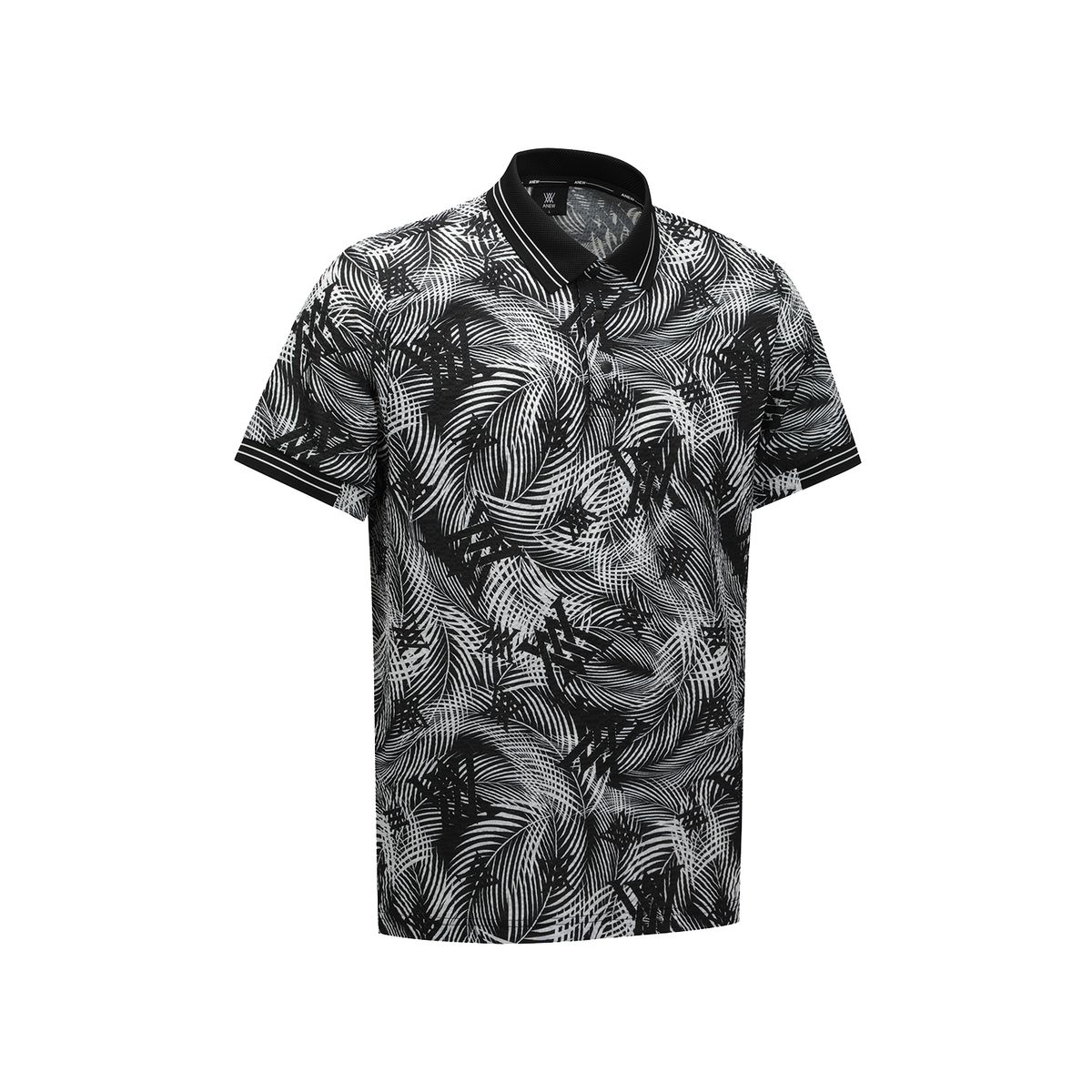어뉴골프(ANEW GOLF) MEN SM TROPICAL PATTERN SHORT T-SHIRT_BK