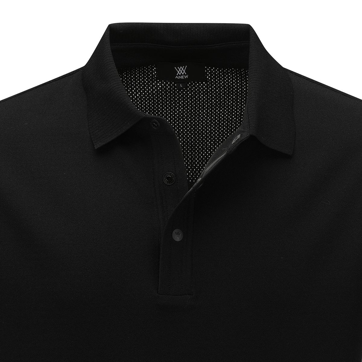 어뉴골프(ANEW GOLF) MEN LOGO POINT SHORT SLEEVE SWEATER_BK