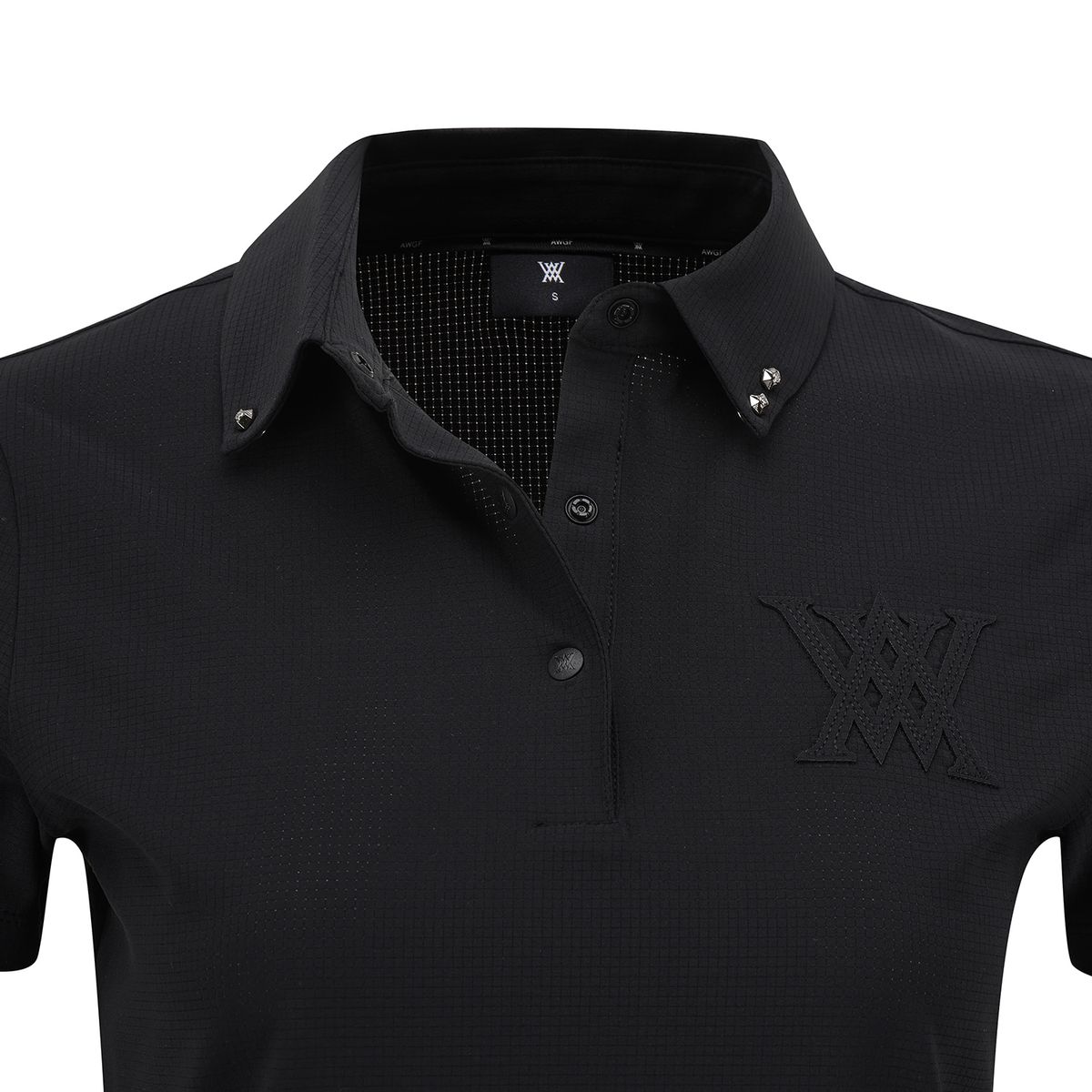 어뉴골프(ANEW GOLF) WOMEN COLLARED SHORT T-SHIRT_BK