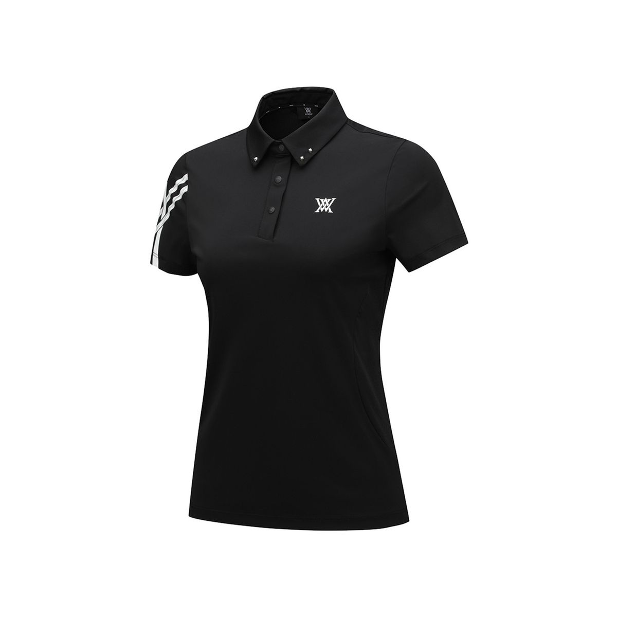 어뉴골프(ANEW GOLF) WOMEN SM LOGO POINT SHORT T-SHIRT_BK
