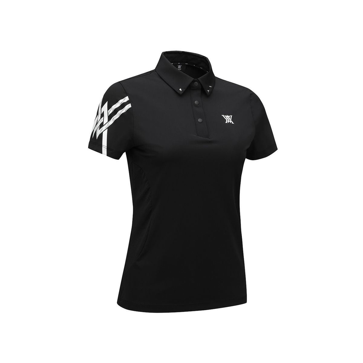 어뉴골프(ANEW GOLF) WOMEN SM LOGO POINT SHORT T-SHIRT_BK