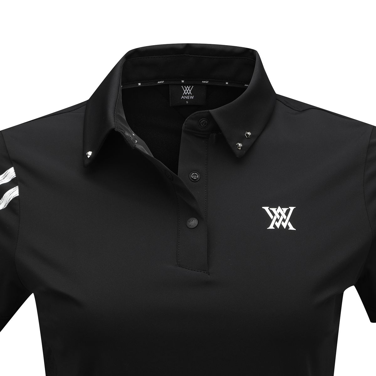 어뉴골프(ANEW GOLF) WOMEN SM LOGO POINT SHORT T-SHIRT_BK