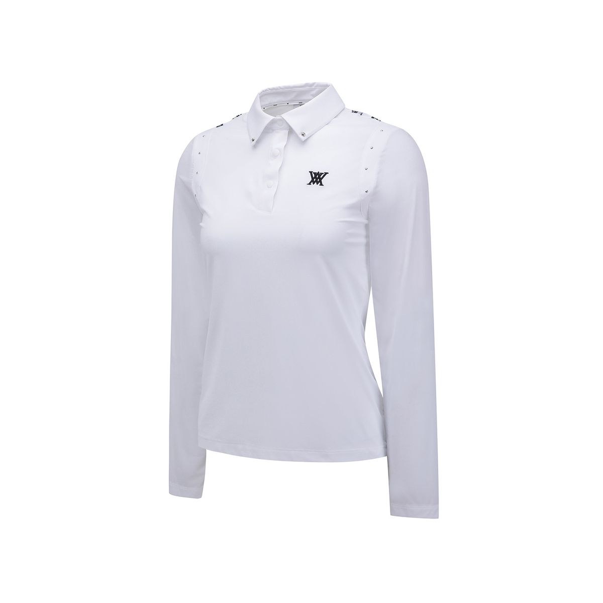 어뉴골프(ANEW GOLF) WOMEN SIGNATURE LOGO HYBRID LONG T-SHIRT_WH