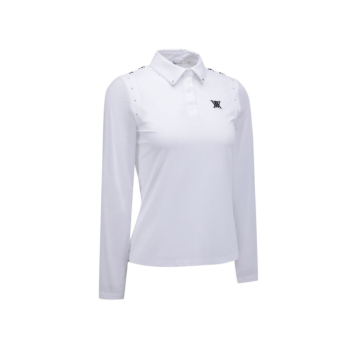 어뉴골프(ANEW GOLF) WOMEN SIGNATURE LOGO HYBRID LONG T-SHIRT_WH