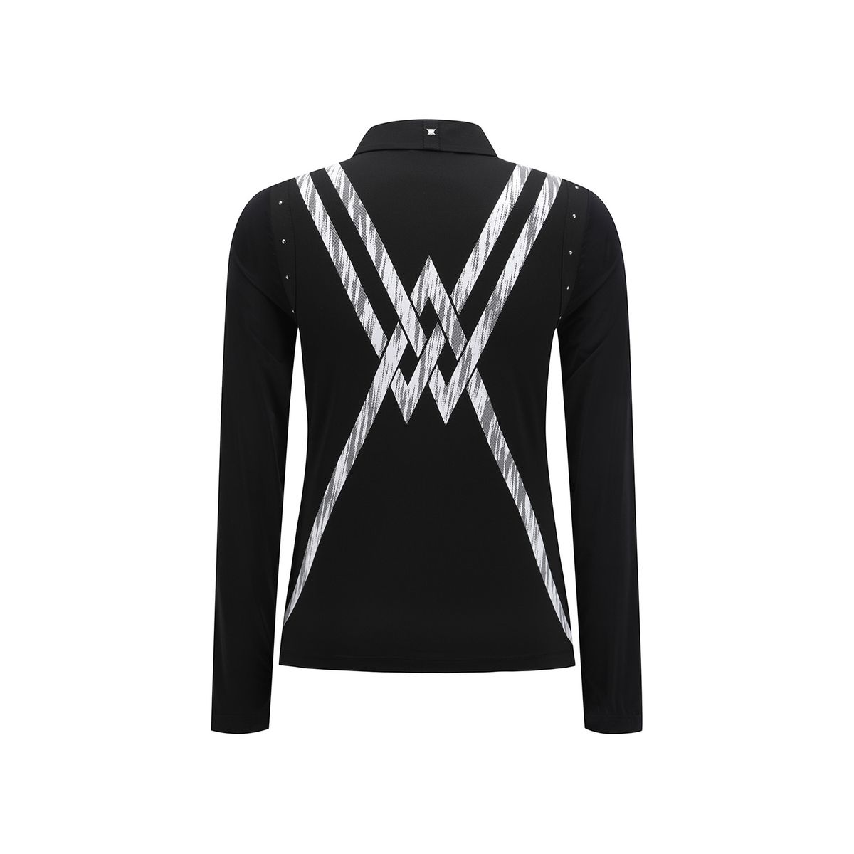 어뉴골프(ANEW GOLF) WOMEN SIGNATURE LOGO HYBRID LONG T-SHIRT_BK