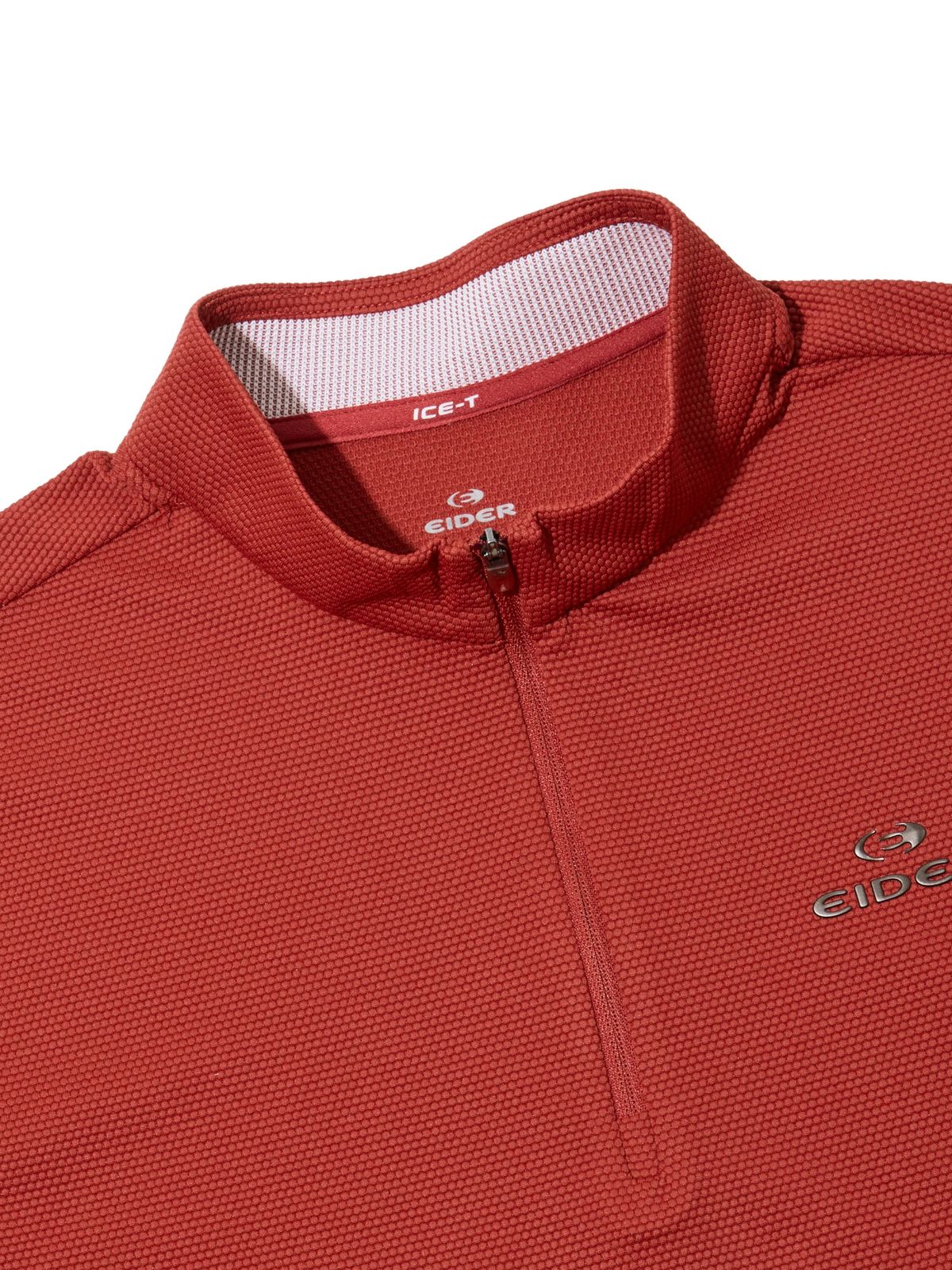 아이더(EIDER) ICE-T (아이스티) 남성 버블 반팔 짚업 티셔츠_Brick
