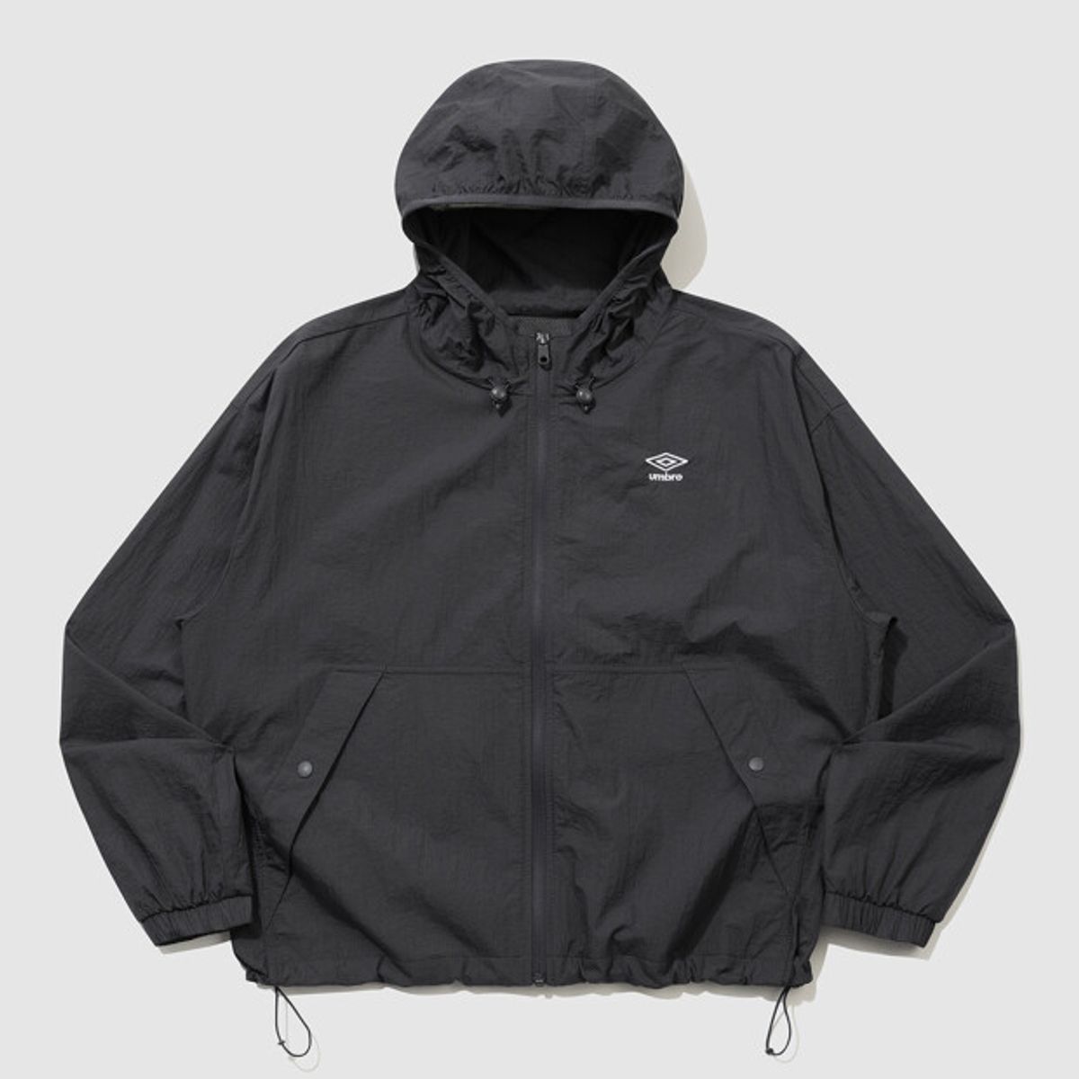 엄브로(UMBRO) 코지코어 우먼스 경량 나일론 후드 자켓 차콜 UR222CJK69