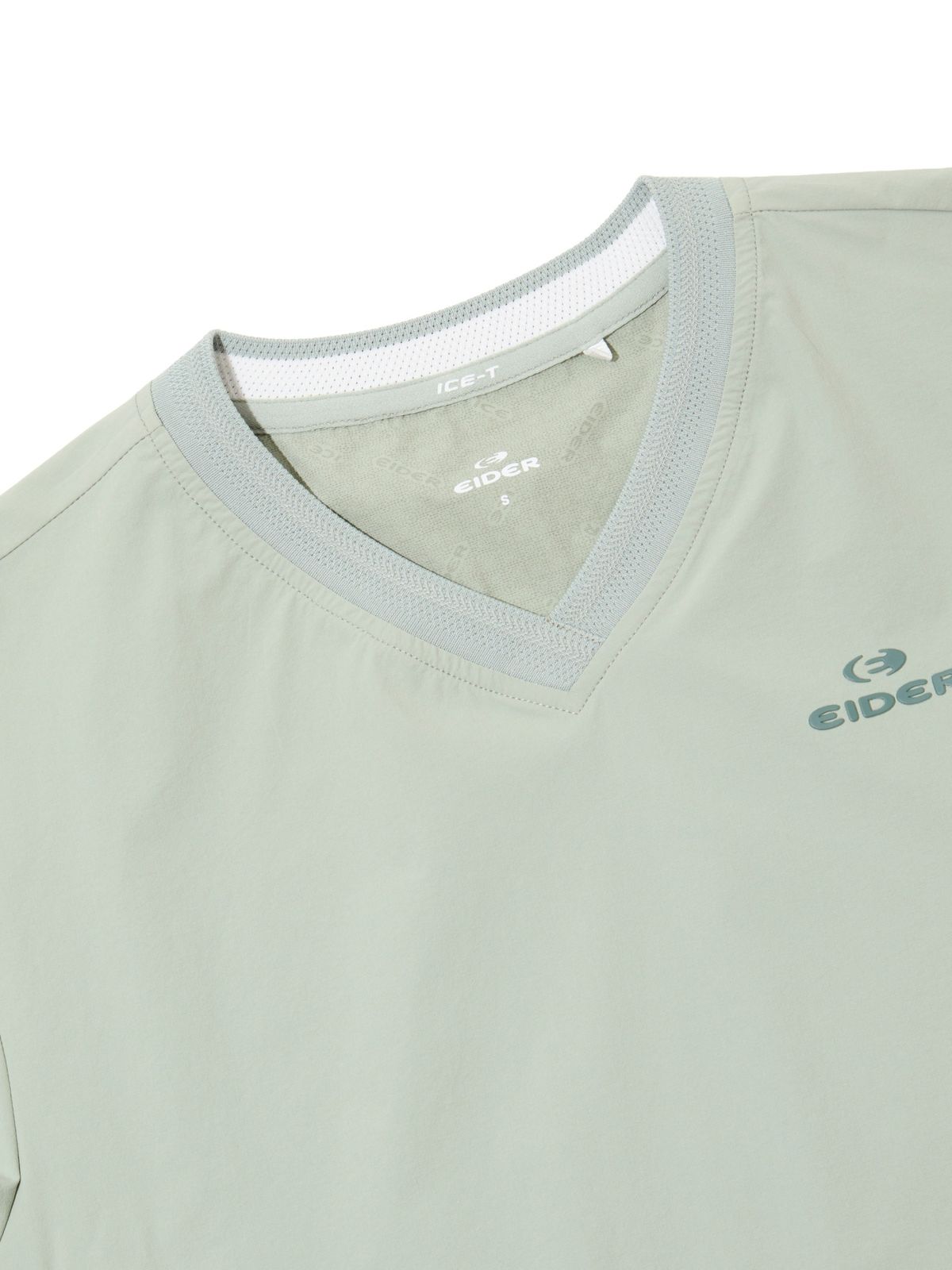 아이더(EIDER) ON THE ROCK (온더락) 여성 우븐 반팔 V넥 티셔츠_P/KHAKI