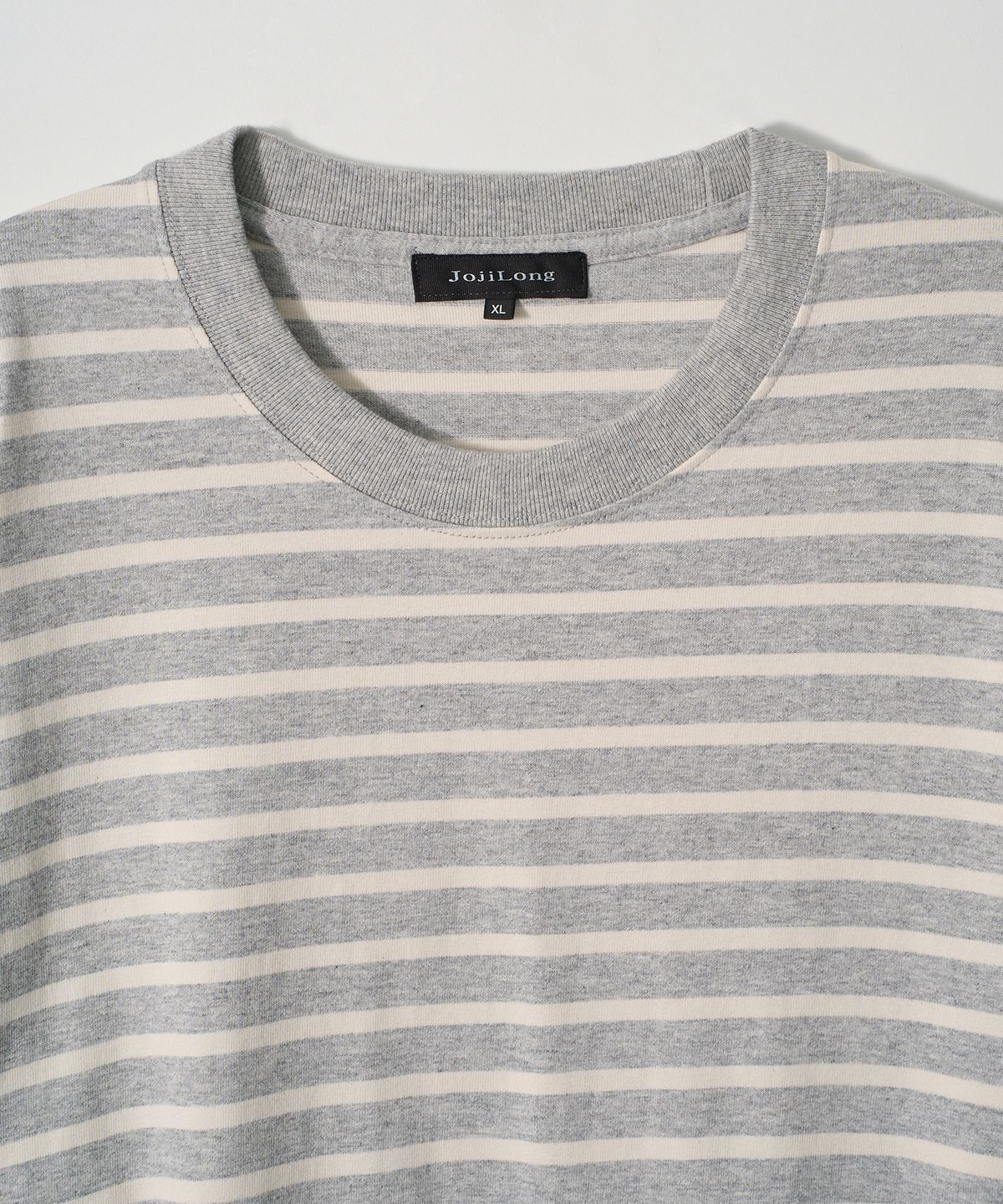 조질롱(JOJILONG) JN113 Tubular Marine Stripe T-Shirt - HEATHER GREY