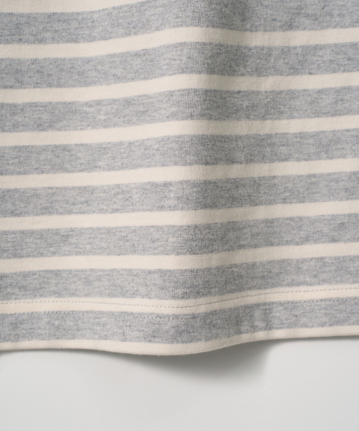 조질롱(JOJILONG) JN113 Tubular Marine Stripe T-Shirt - HEATHER GREY