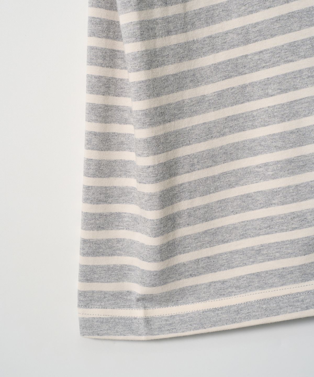 조질롱(JOJILONG) JN113 Tubular Marine Stripe T-Shirt - HEATHER GREY